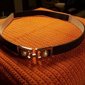29 1/2" leather, silver and pearl belt